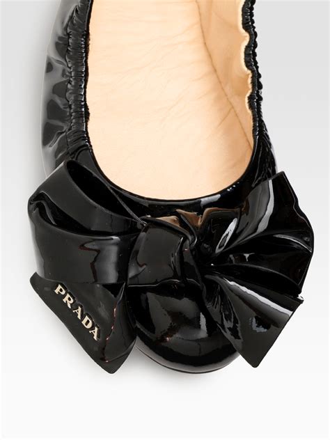 big bow prada flats|Prada logo bow flat.